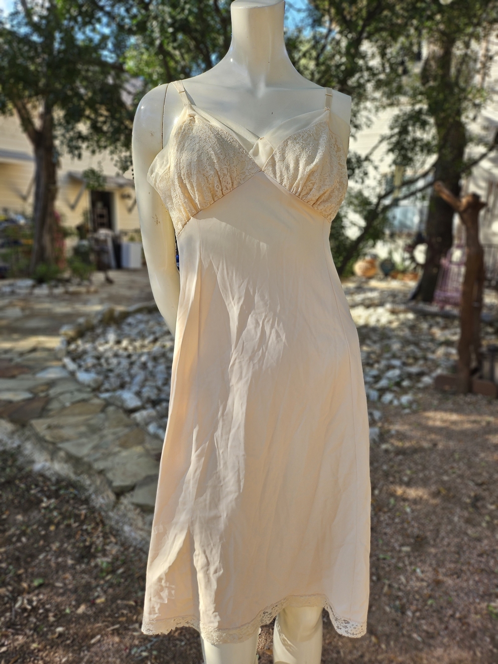 Vintage Van Raalte All Nylon Slip Nightgown - Sauvette 30 Cream